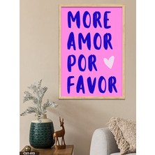 Evine Moda More Amor Por Favor Tek Parça Ahşap Çerçeveli Tablo
