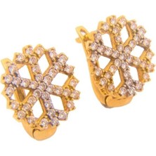 Altın Iri Kartanesi Model 8 Ayar Küpe A4427