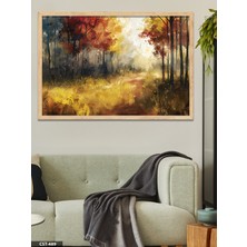 Evine Moda Sonbahar Tek Parça Ahşap Çerçeveli Tablo