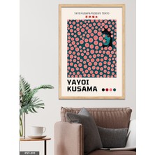 Evine Moda Yayoi Kusama Pembe Benekli Portre Tek Parça Ahşap Çerçeveli Tablo
