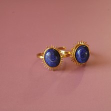 Lapis Lazuli Taşlı Çelik Yüzük