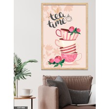 Evine Moda Tea Time Tek Parça Ahşap Çerçeveli Tablo