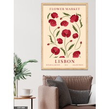 Evine Moda Flower Market Lisbon Tek Parça Ahşap Çerçeveli Tablo