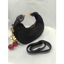 Zynp Kadın Cherry Charm'lı Gold Tokalı Mini El ve Omuz Çantası