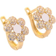 Altın Papatya Model 8 Ayar Küpe A4422