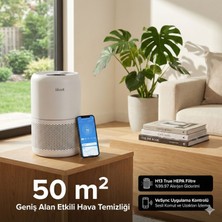 Levoit 50M² Etkili Akıllı Hava Temizleme Cihazı H13 True Hepa Filtreli Tüy ve Koku Giderici Wi-Fi Kontrollü Sessiz Uyku Modlu Beyaz