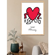 Evine Moda The Heart Tek Parça Ahşap Çerçeveli Tablo