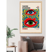 Evine Moda Yayoi Kusama Tokyo 1993 Exhibition Poster Eyes Polka Dots Tek Parça Ahşap Çerçeveli Tablo