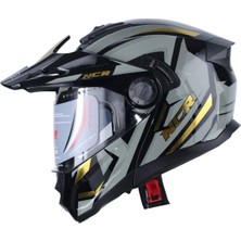 NCR X-Cross Çene Açılır Kask Sarı Grafik (Ece-22.06)