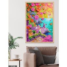 Evine Moda Dokulu Manzara Tek Parça Ahşap Çerçeveli Tablo