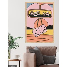 Evine Moda See Ya Tek Parça Ahşap Çerçeveli Tablo