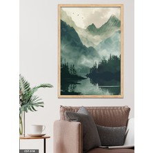 Evine Moda Yansıma Manzara Tek Parça Ahşap Çerçeveli Tablo