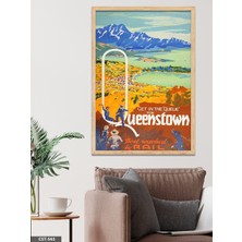 Evine Moda Queenstown'a Giden Yol Tek Parça Ahşap Çerçeveli Tablo