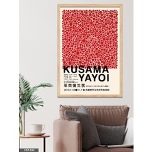 Evine Moda Yayoi Kusama Kırmızı Noktalar Tek Parça Ahşap Çerçeveli Tablo