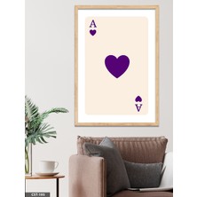 Evine Moda Lila Kalp Ası Tek Parça Ahşap Çerçeveli Tablo