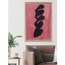 Evine Moda Picasso Kırmızı Zemin Siyah Figür Tek Parça Ahşap Çerçeveli Tablo