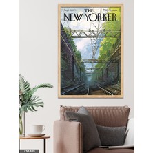 Evine Moda The New Yorker Poster Tren Yolu Tek Parça Ahşap Çerçeveli Tablo