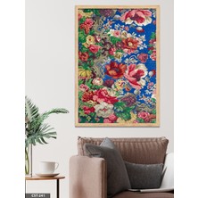 Evine Moda Çiçek Deseni Tek Parça Ahşap Çerçeveli Tablo