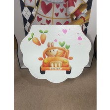 Renkli Fırça Ahşap Tavşanlı Kutu Mdf Hediyelik