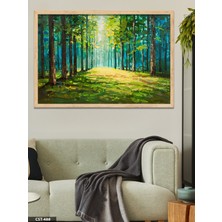 Evine Moda Orman Yolu Tek Parça Ahşap Çerçeveli Tablo