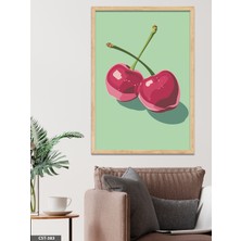 Evine Moda Kiraz Tek Parça Ahşap Çerçeveli Tablo