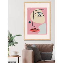 Evine Moda Picasso Sarı Mavi Tek Parça Ahşap Çerçeveli Tablo