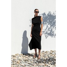 Kameya Drapeli Asimetrik Elbise 25S40760