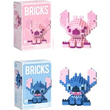 Dek Brıcks Premium Seri Yeni Stil Stitch & Angel 2'li Set Yapı Blokları Oturan Model