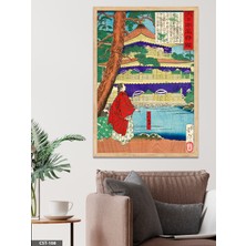 Evine Moda Japon Tapınağı ve Ağaç Tek Parça Ahşap Çerçeveli Tablo