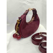 Zynp Kadın Cherry Charm'lı Gold Tokalı Mini El ve Omuz Çantası