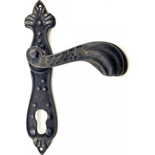 MiraLive Antika Tarz Dekoratif Pirinç Mevlana Yale Kapı Kolu - 228X48 Mm, Oksit