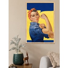 Evine Moda Güçlü Kadın Tek Parça Ahşap Çerçeveli Tablo