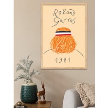Evine Moda Roland Garros 1981 Tek Parça Ahşap Çerçeveli Tablo