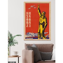 Evine Moda Kadın ve Uçak Tek Parça Ahşap Çerçeveli Tablo