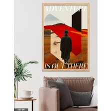 Evine Moda Adventure Is Out There Tek Parça Ahşap Çerçeveli Tablo