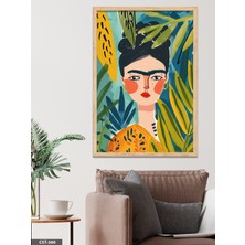 Evine Moda Frida Kahlo Portre Tek Parça Ahşap Çerçeveli Tablo
