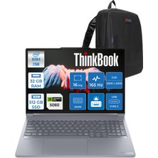 Lenovo Thinkbook 16P Gen6 Iax Intel Core Ultra 9 275HX Aı Ddr5 32GB 512GB SSD 8GB/RTX5060 115W 16" 3.2k (3200X2000) IPS 500NITS 165Hz Freedos Gaming Laptop 21R0004CTXF09+ZETTAÇANTA