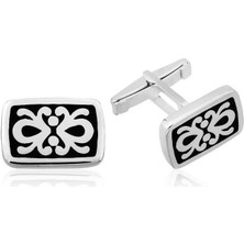 Gümüş Osmanlı Desenli Kol Düğmesi