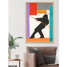 Evine Moda Yürüyen Figür Illüstrasyon Tek Parça Ahşap Çerçeveli Tablo