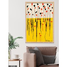 Evine Moda Boya Izleri Tek Parça Ahşap Çerçeveli Tablo