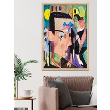 Evine Moda Ernst Ludwing Kirchner Self Portrait Tek Parça Ahşap Çerçeveli Tablo