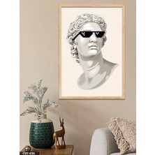 Evine Moda Michelangelo David Gözlüklü Tek Parça Ahşap Çerçeveli Tablo