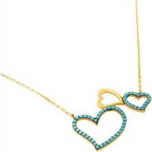 Altın Üç Kalp Model 8 Ayar Kolye A4069