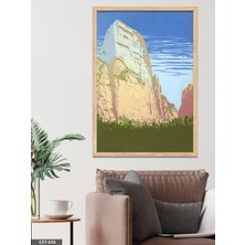 Evine Moda Dağ Tek Parça Ahşap Çerçeveli Tablo