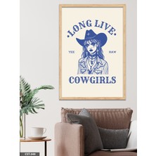 Evine Moda Cow Girls Tek Parça Ahşap Çerçeveli Tablo