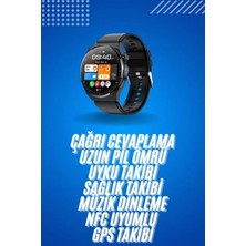 Narnuga Amoled Ekran Metal Deri Silikon Kordonlu Uyku ve Sağlık Takibi