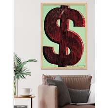 Evine Moda Dolar Tek Parça Ahşap Çerçeveli Tablo