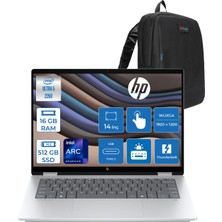 Hp Omnibook x Flip 2-In-1 Intel Core Ultra 5 226V 16GB 512GB SSD Intel Arc 130V Gpu 14" Wuxga IPS 400NITS Dokunmatik Freedos Gaming Bilgisayar BS9Y0EAF09 + Zettaçanta