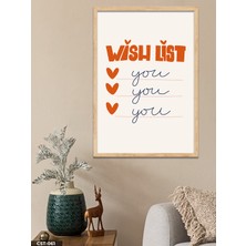 Evine Moda Wish List You, Dilek Listesi Sen Tek Parça Ahşap Çerçeveli Tablo