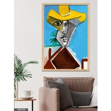 Evine Moda Pablo Picasso Sarı Şapkalı Portre Tek Parça Ahşap Çerçeveli Tablo